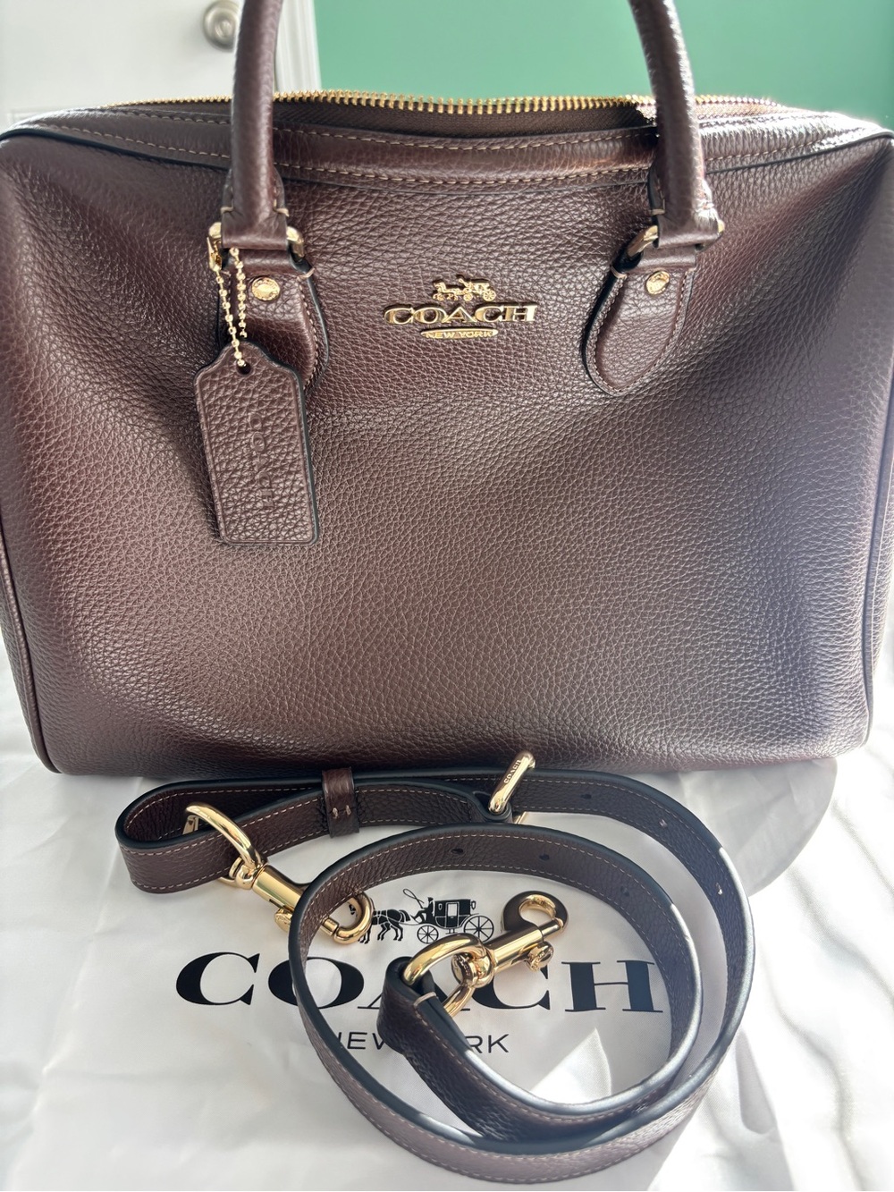 NWT Coach Rowan Satchel in Maple CES11